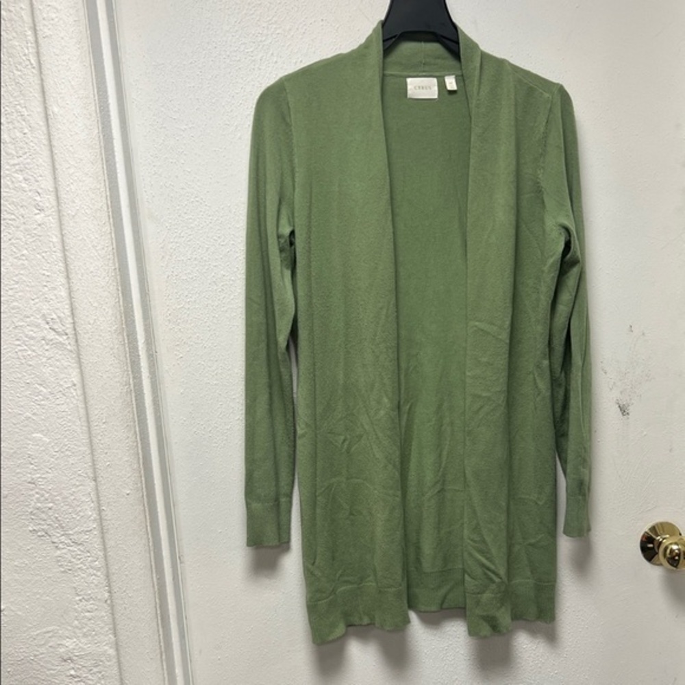Cyrus Olive Green Open-Front Cardigan